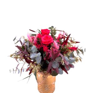 JARRON DENIA FLOR FUCSIA PRESERVADA