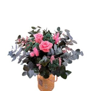 JARRON DENIA FLOR ROSA PRESERVADA