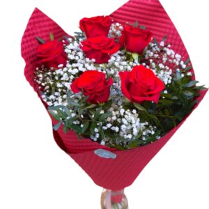 RAMO LOVE 6 ROSAS ROJAS